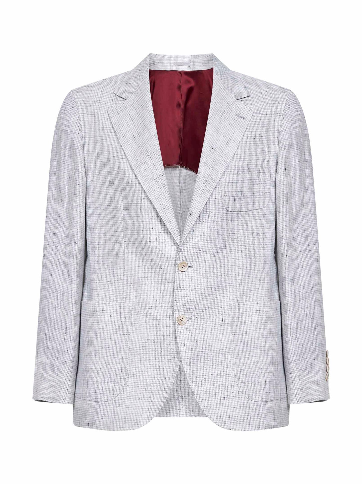 Giacca decostruita in pied-de-poule grigio perla