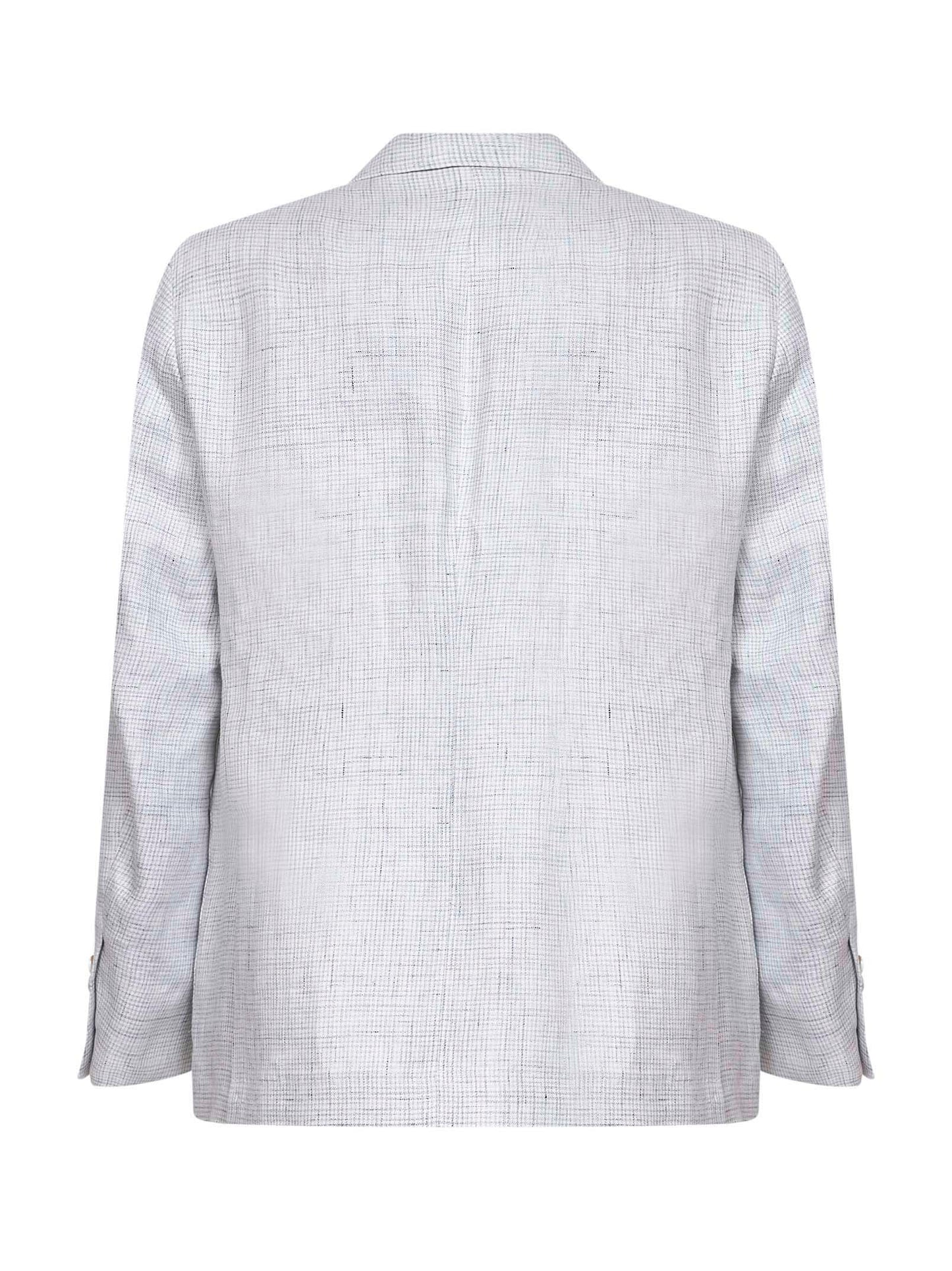 Giacca decostruita in pied-de-poule grigio perla