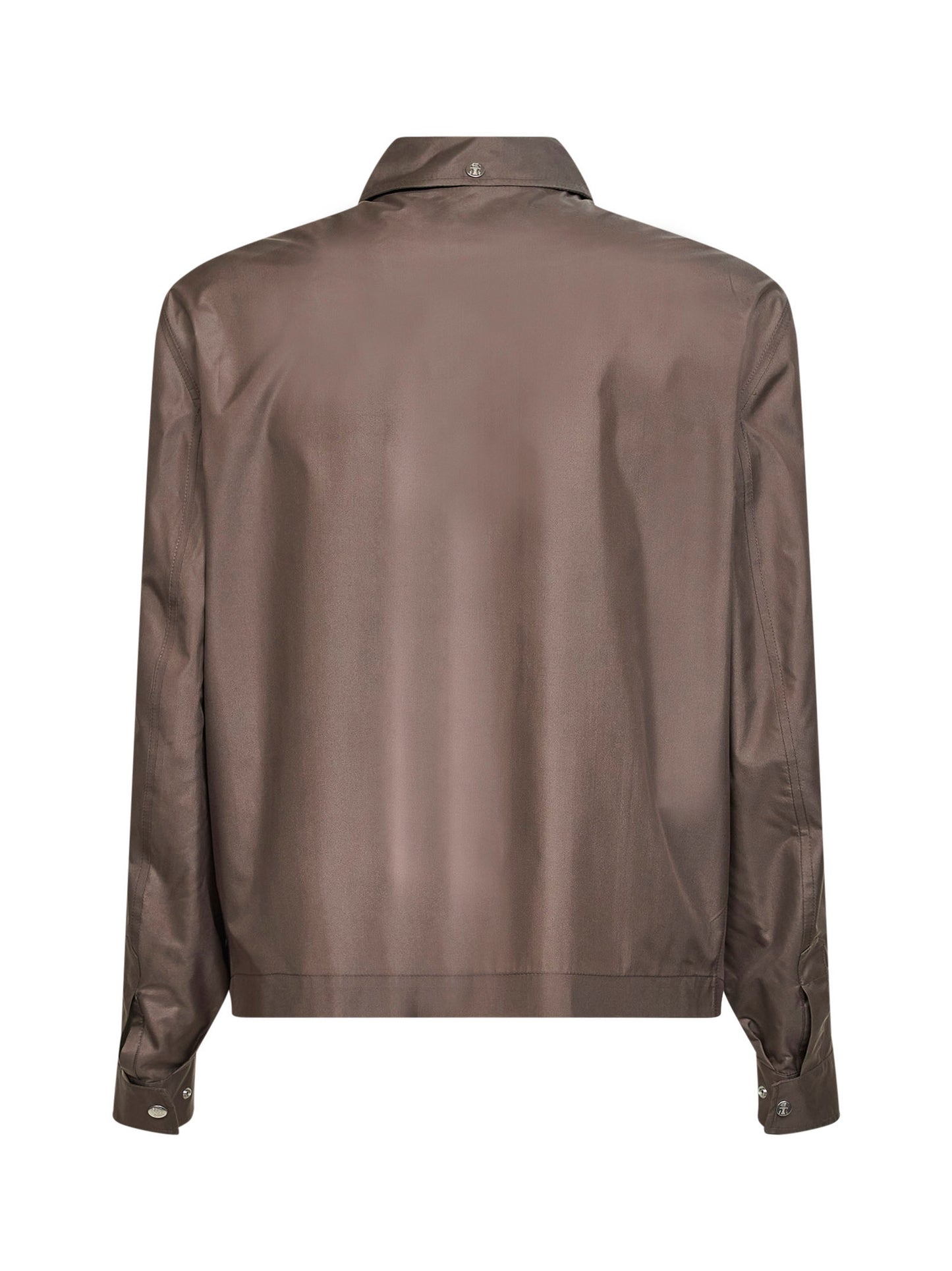 Giubbino sfoderato in seta membranata nocciola