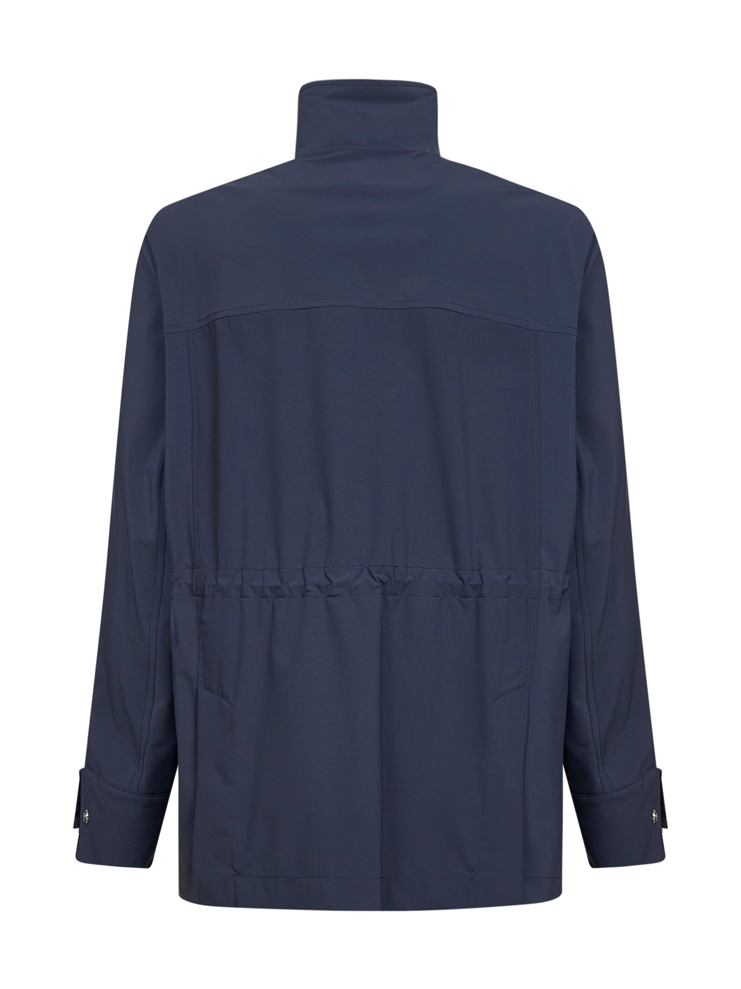 Parka con cappuccio in tessuto tecnico stretch navy