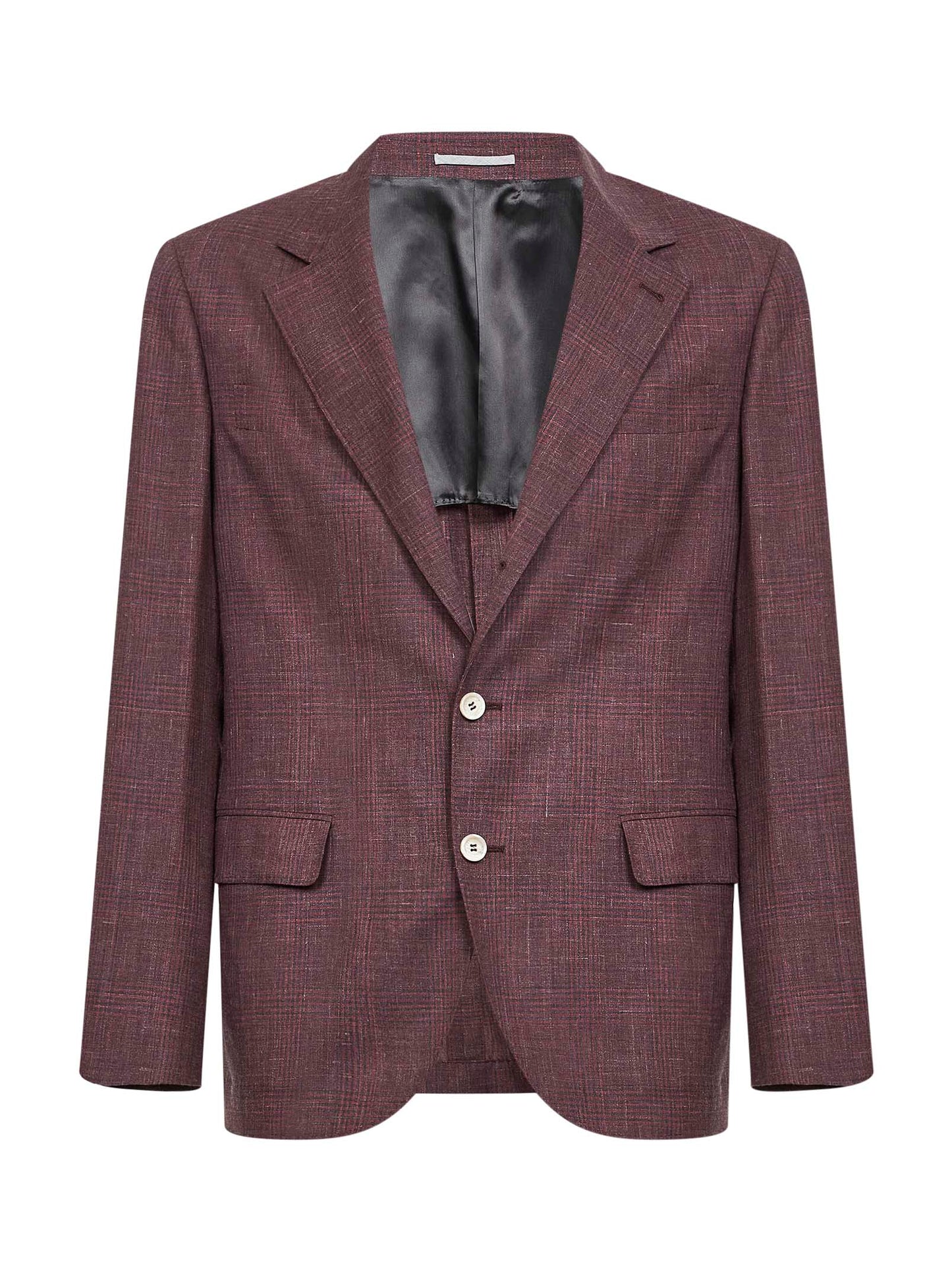 Cherry Prince of Wales single-breasted blazer