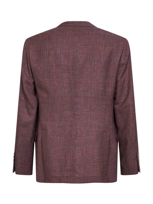 Cherry Prince of Wales single-breasted blazer