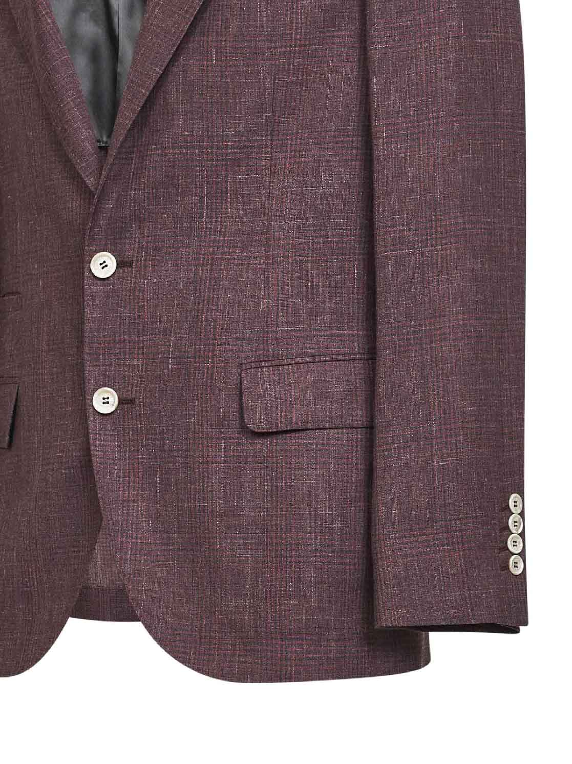 Cherry Prince of Wales single-breasted blazer