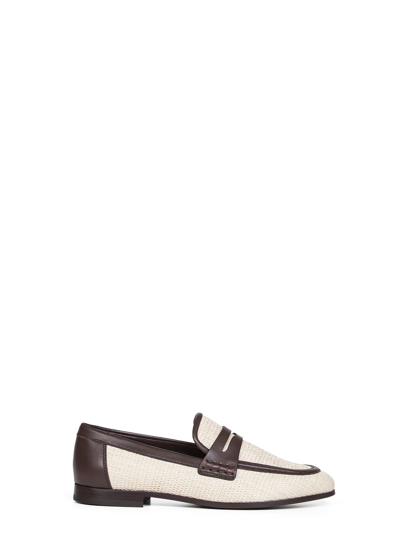 Rope techno raffia and leather loafers