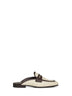 Cord techno raffia and leather mules