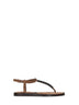 Brown suede thong sandals with monili