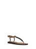 Brown suede thong sandals with monili