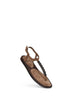 Brown suede thong sandals with monili