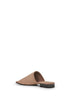 Mules in pelle scamosciata marrone con monile