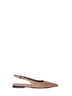 Brown suede slingback flats with Shiny Detail