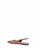 Brown suede slingback flats with Shiny Detail