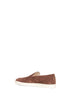 Tobacco chevron-effect suede loafer sneakers