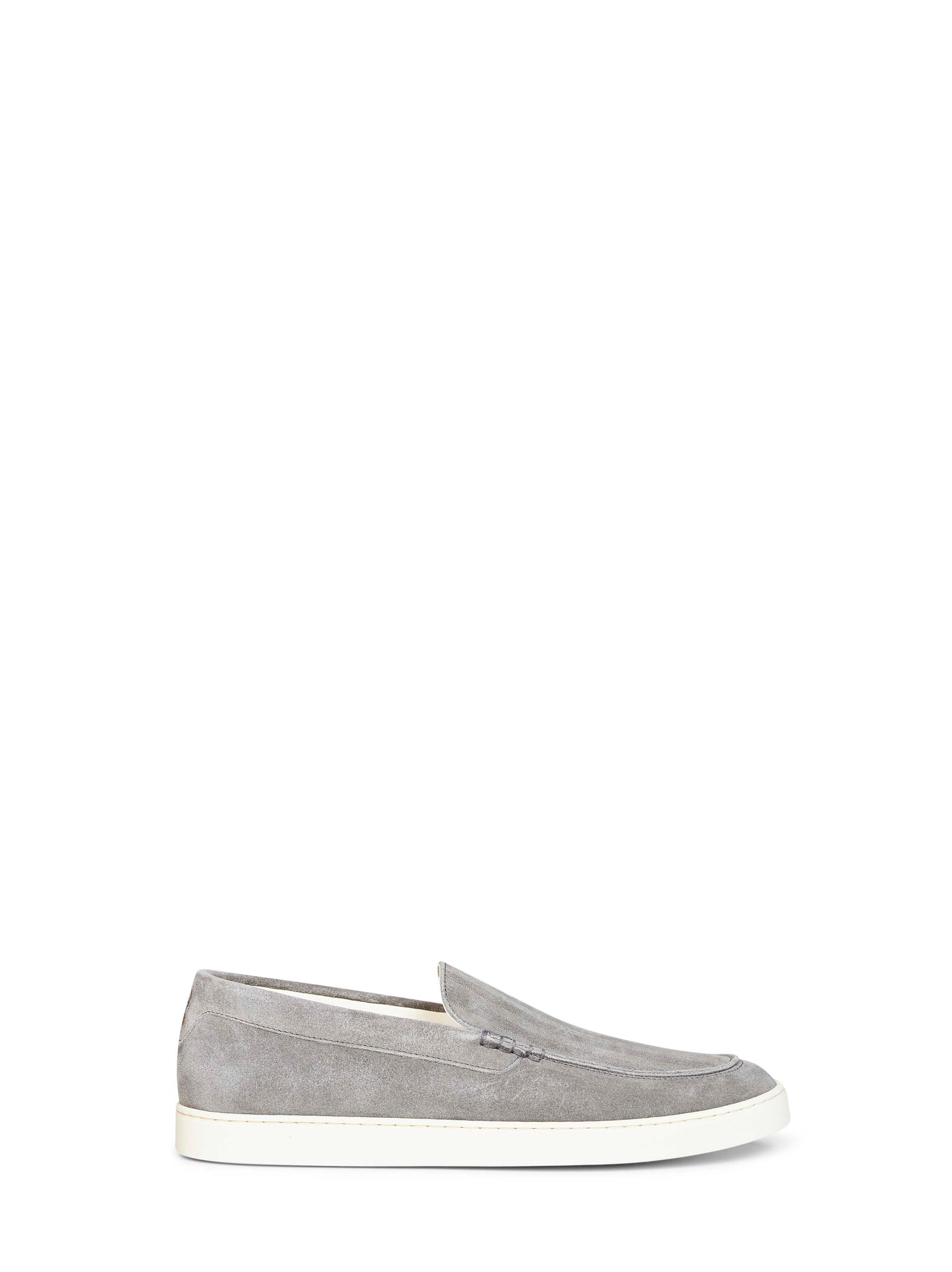 Grey chevron-effect suede loafer sneakers