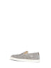 Grey chevron-effect suede loafer sneakers