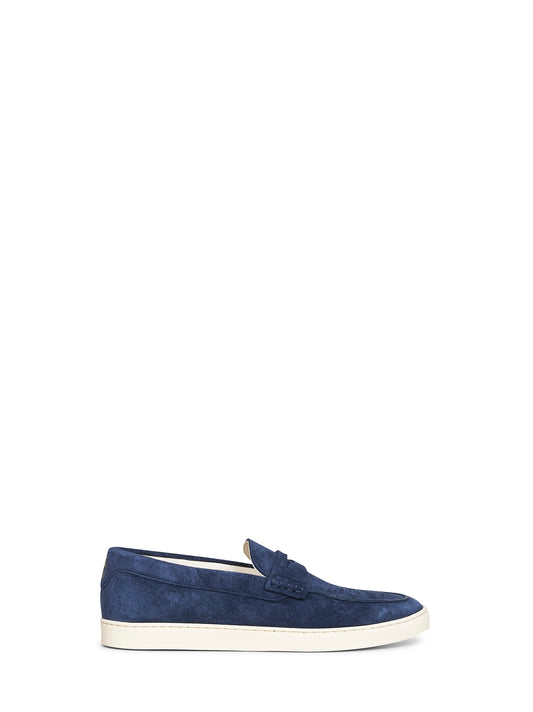 Navy blue suede loafer sneakers