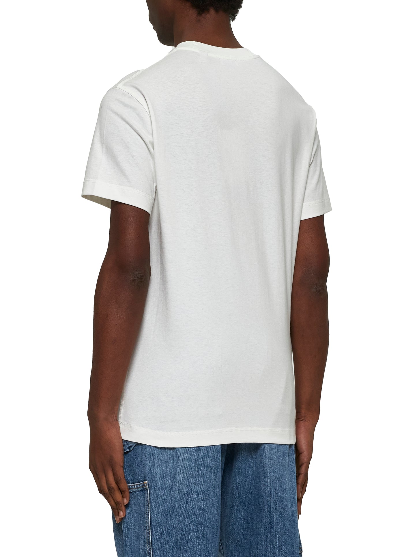 Cotton T-shirt with Check appliqué