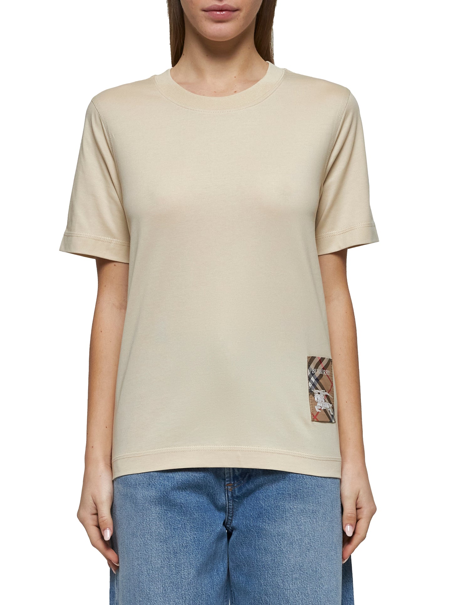 Cream cotton T-shirt