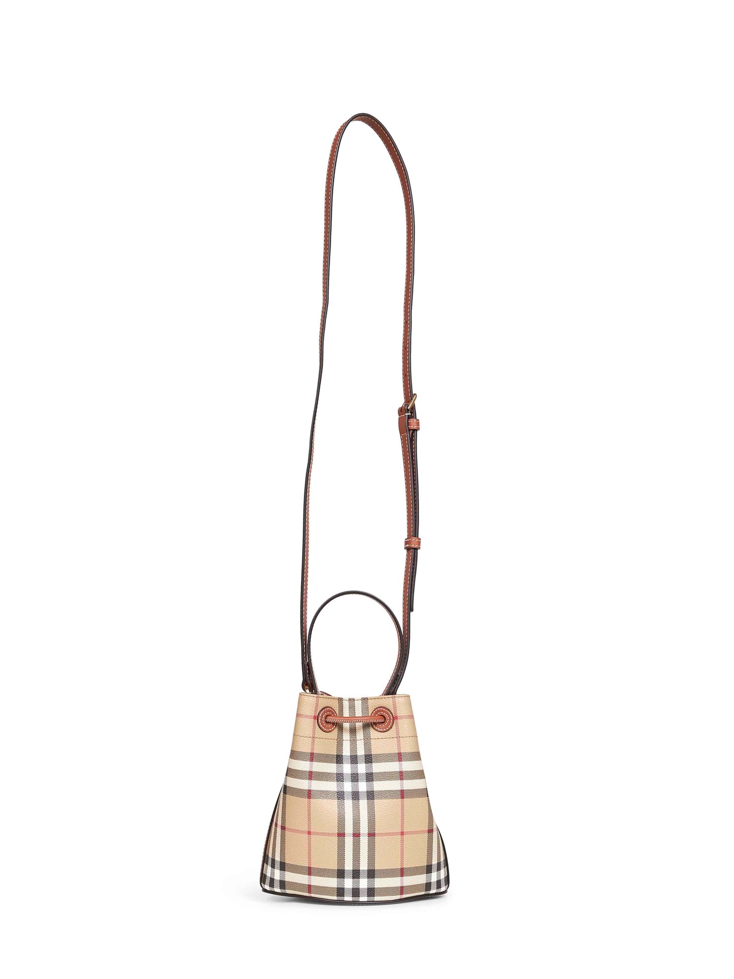 Borsa a secchiello mini Check beige archivio