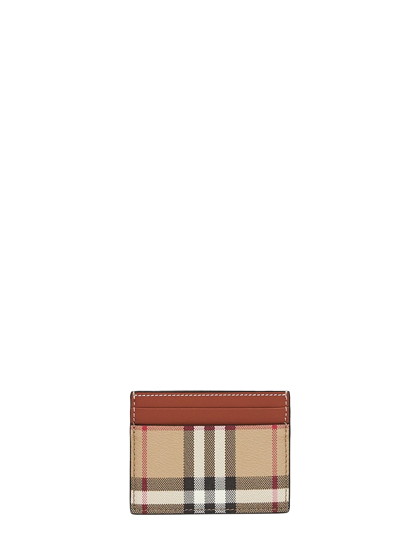 Archive beige Check credit card holder