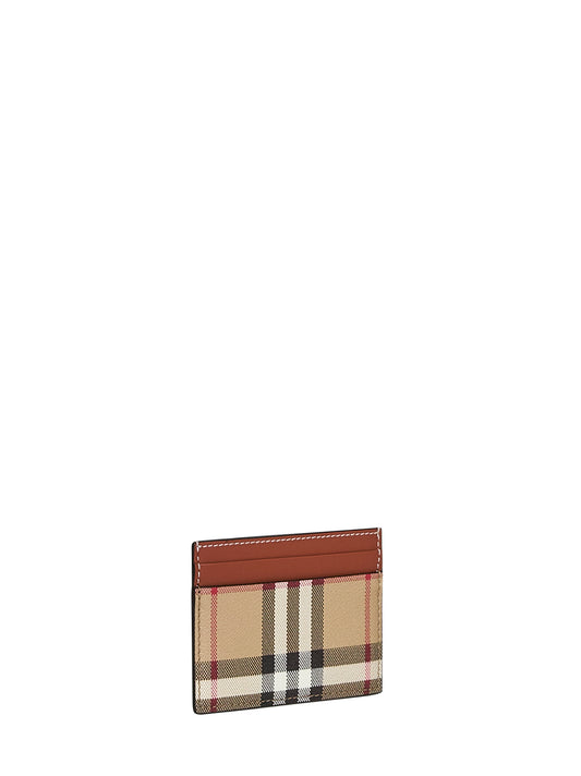 Archive beige Check credit card holder