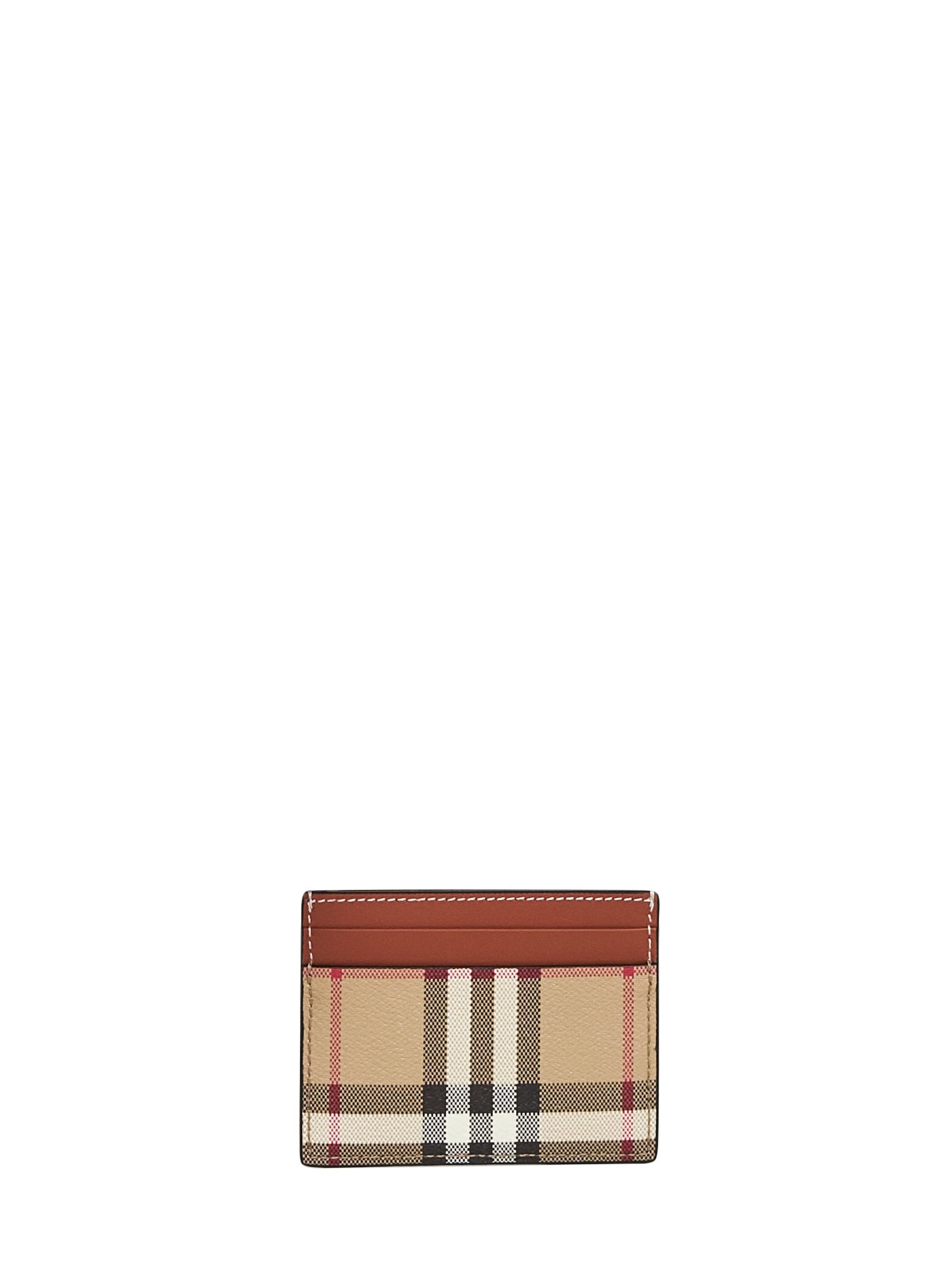 Archive beige Check credit card holder