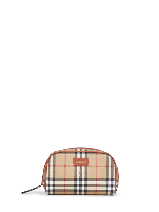 Beauty case Check beige archivio