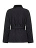 Black nylon belted quilted jacket