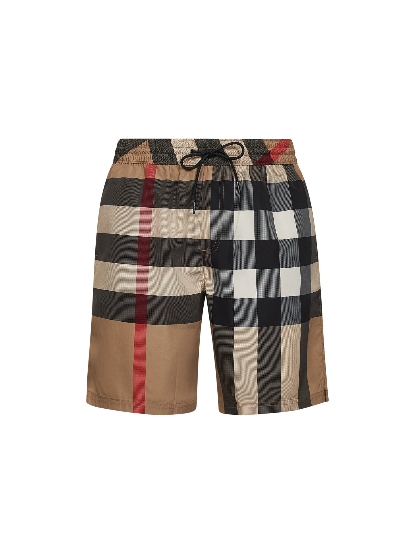 Beige Burberry Check swim trunks
