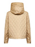 Giacca cropped con cappuccio in nylon trapuntato beige