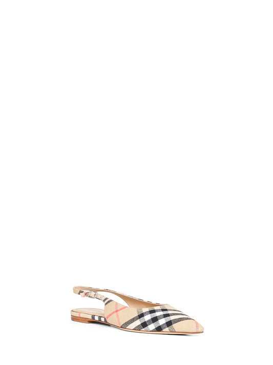 Sand Dame Check slingback ballet flats