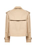 Giacca trench cropped in gabardina miele<BR/>