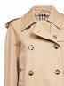 Giacca trench cropped in gabardina miele<BR/>