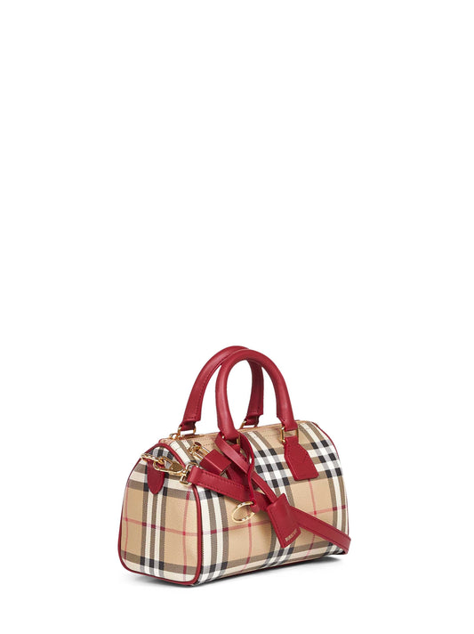 Borsa bowling mini Check beige archivio
