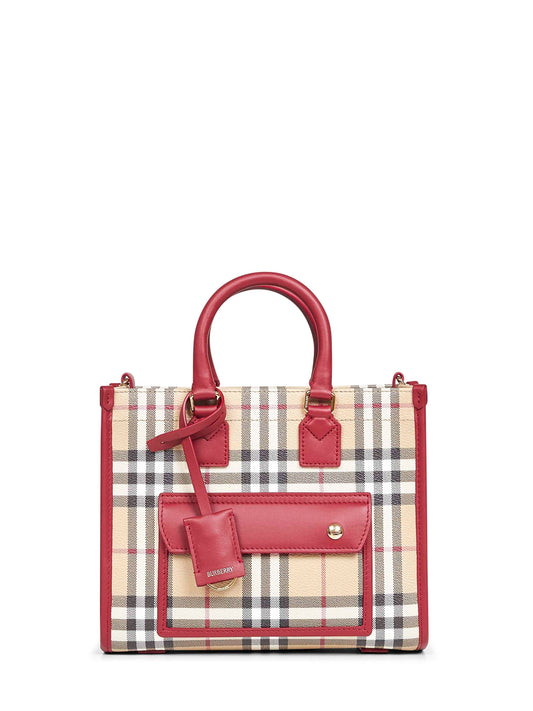 Tote Freya mini beige e rosso