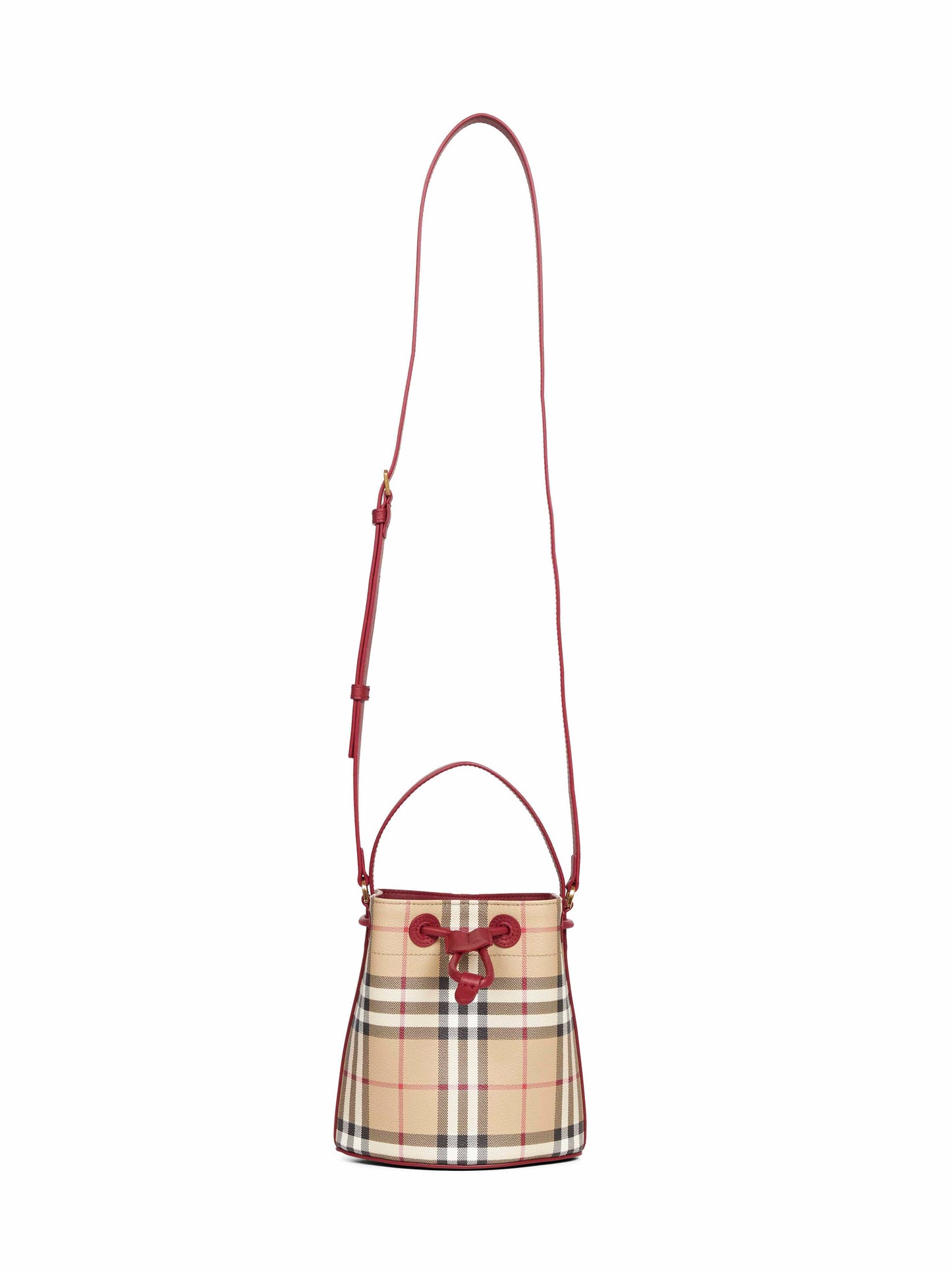 Archive beige Check mini bucket bag