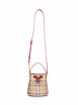 Archive beige Check mini bucket bag