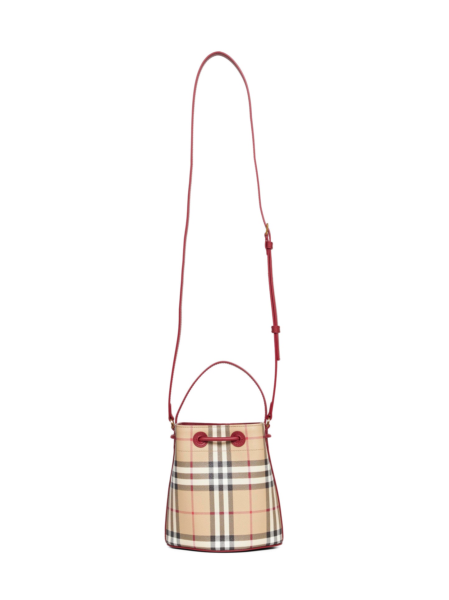 Archive beige Check mini bucket bag