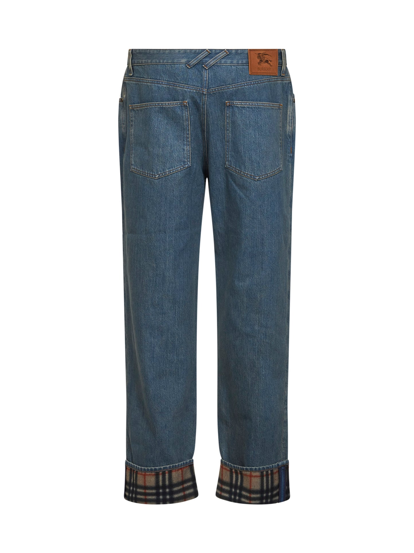 Medium blue denim jeans with Check details
