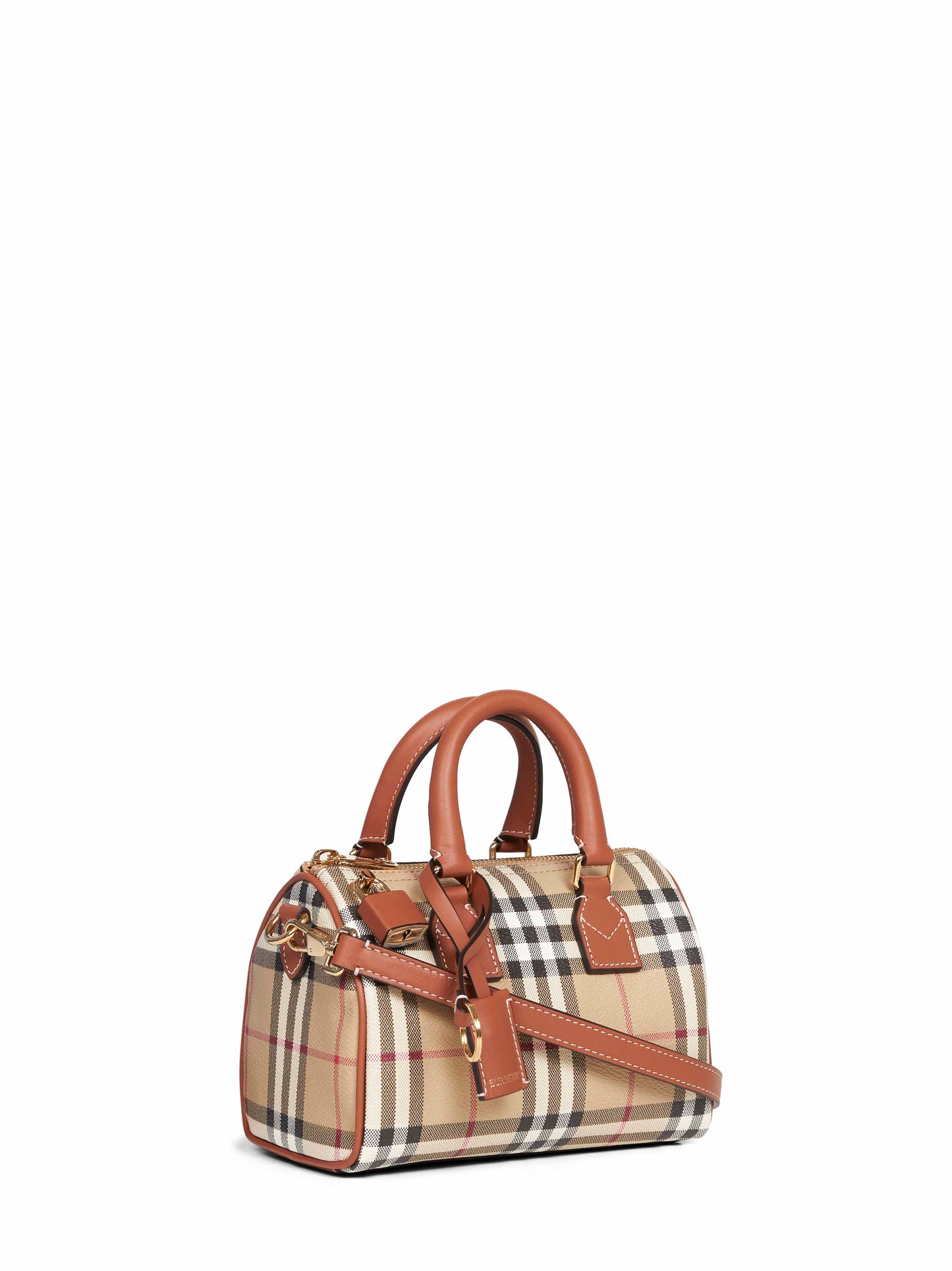 Borsa bowling mini Check beige archivio