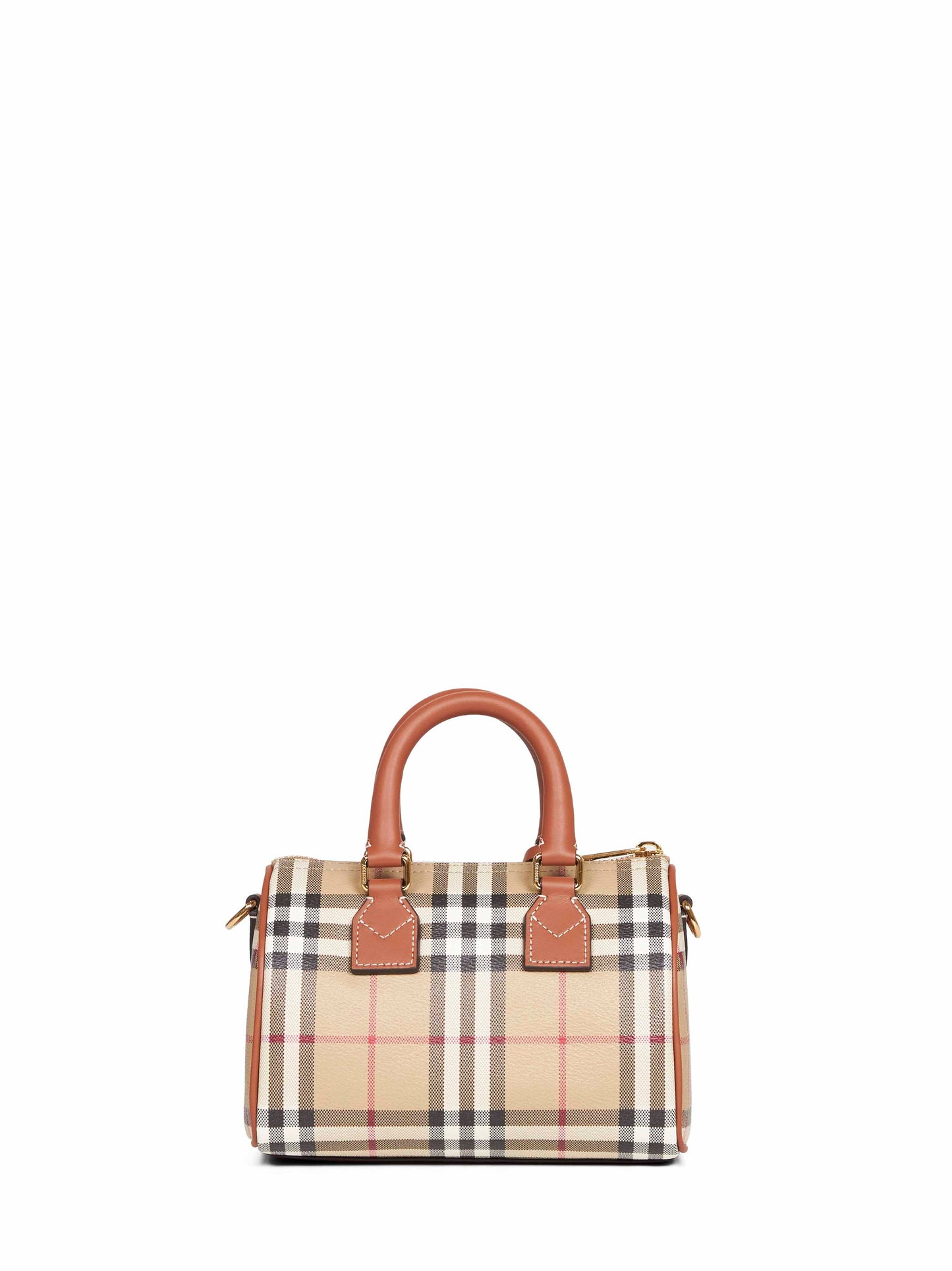 Borsa bowling mini Check beige archivio