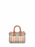 Borsa bowling mini Check beige archivio