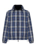 Blue Check reversible hooded jacket