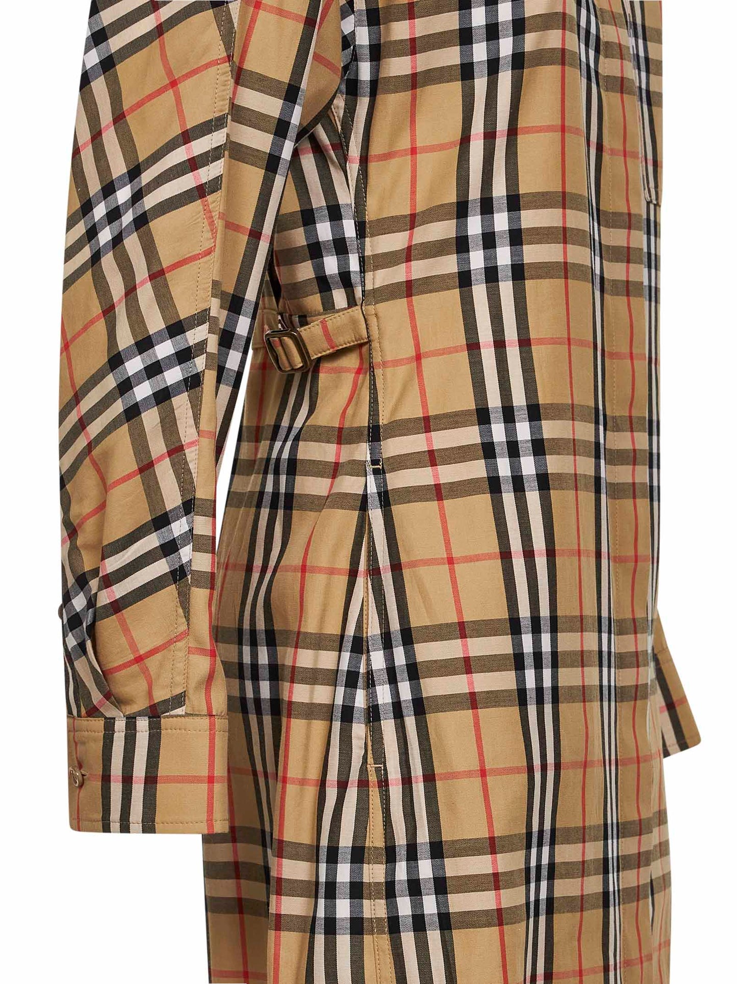 Burberry | Sand beige Check Cotton midi Shirt Dress | Women | 4 Burberry | Sand beige Check Cotton midi Shirt Dress | Women | 4