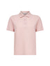 Pink cotton piqué embroidered polo shirt