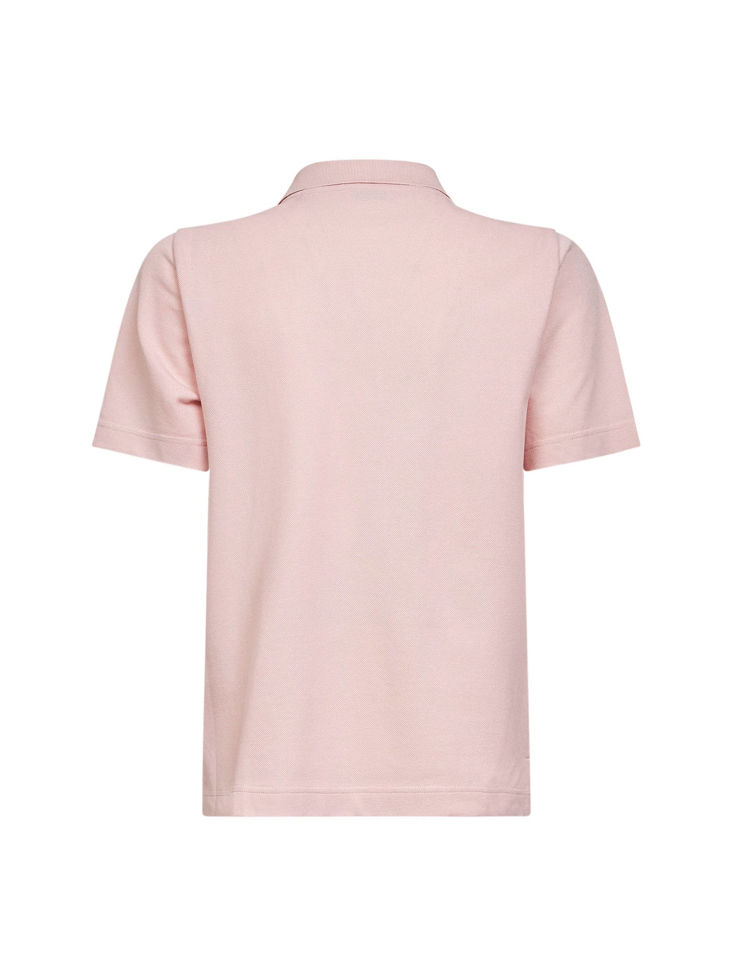 Pink cotton piqué embroidered polo shirt