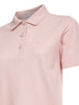 Pink cotton piqué embroidered polo shirt