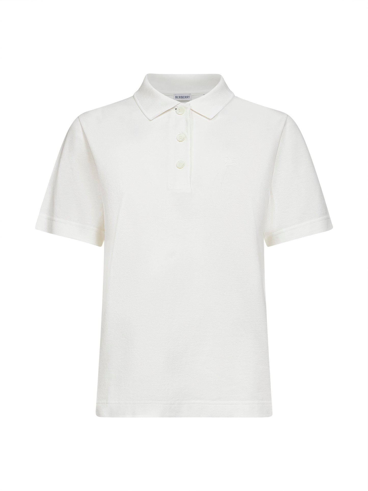 Chalk cotton piqué embroidered polo shirt