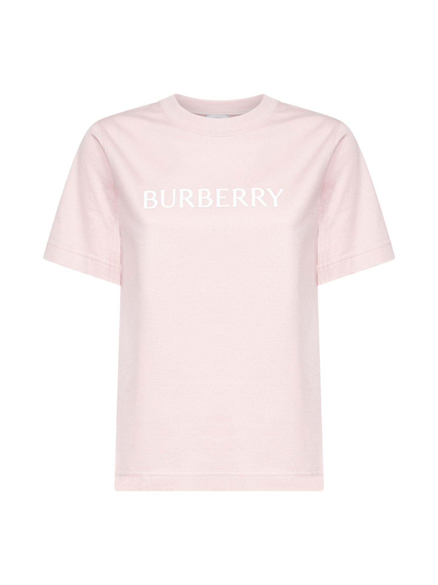 T-shirt in cotone rosa bouquet con logo