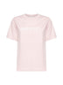 T-shirt in cotone rosa bouquet con logo