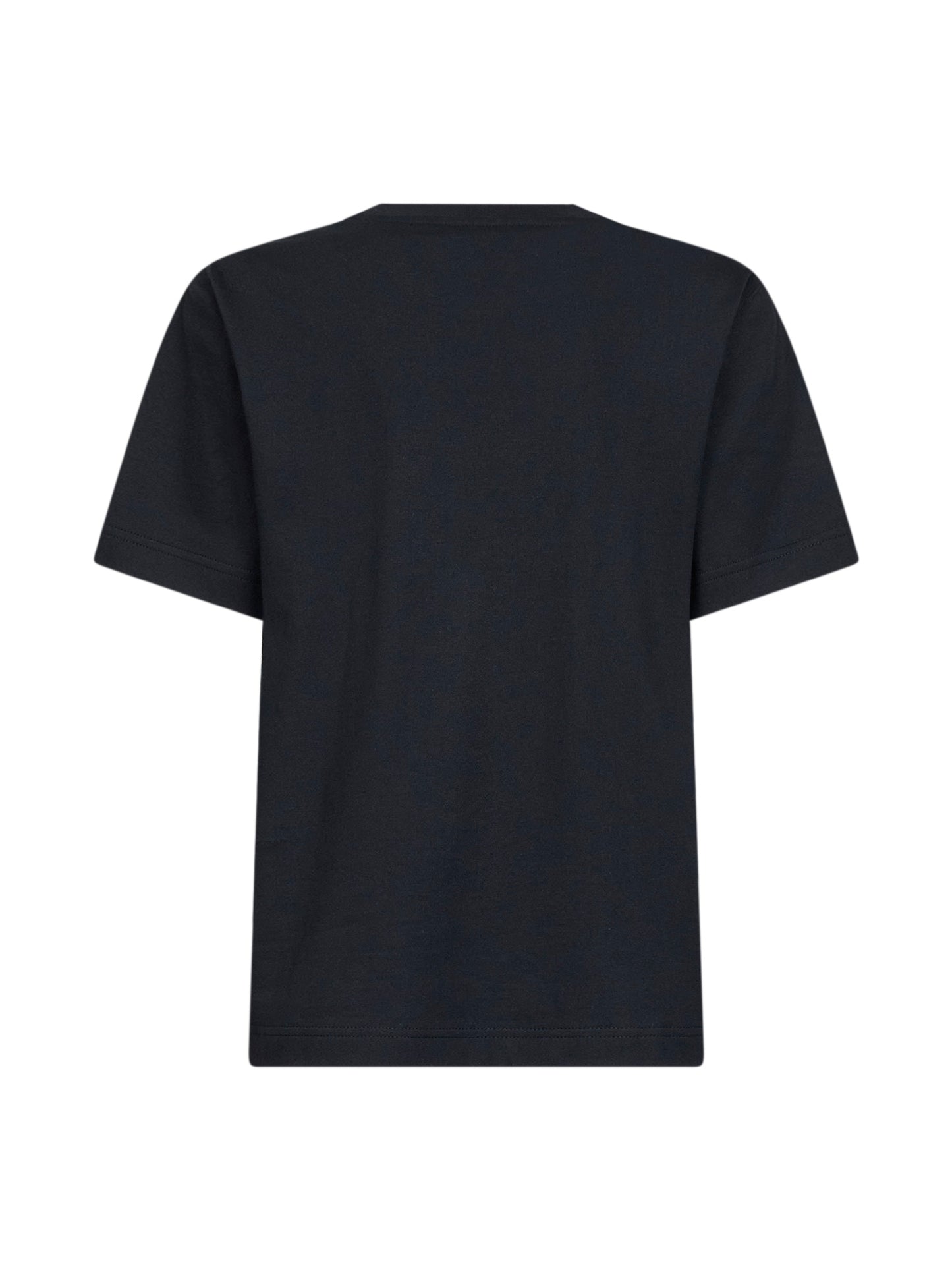 T-shirt in cotone nero con logo<BR/>